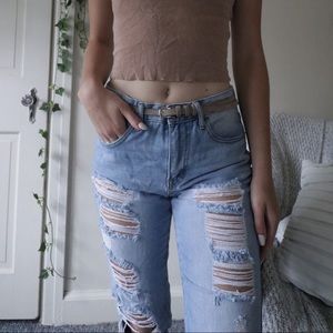 Ripped mom jeans